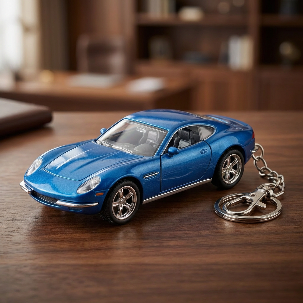 Azure Sport Car Keychain