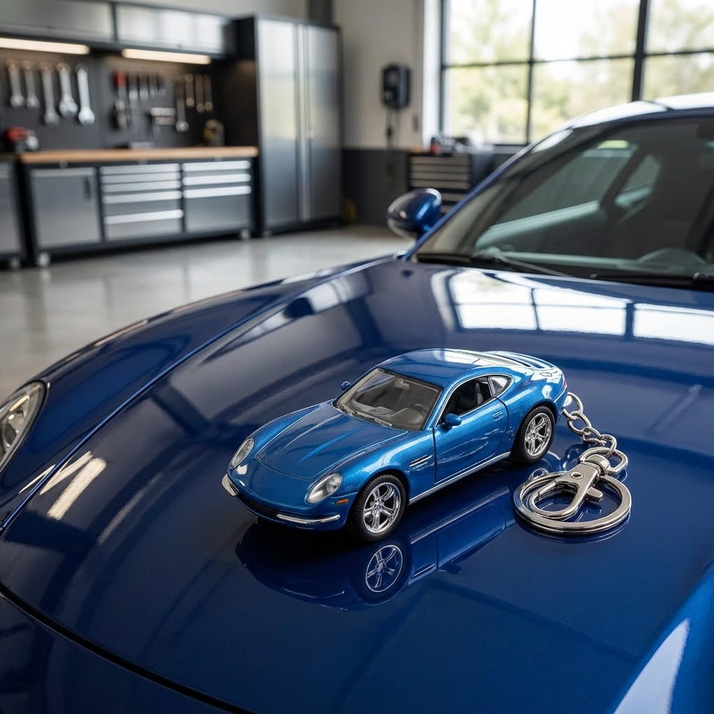 Azure Sport Car Keychain