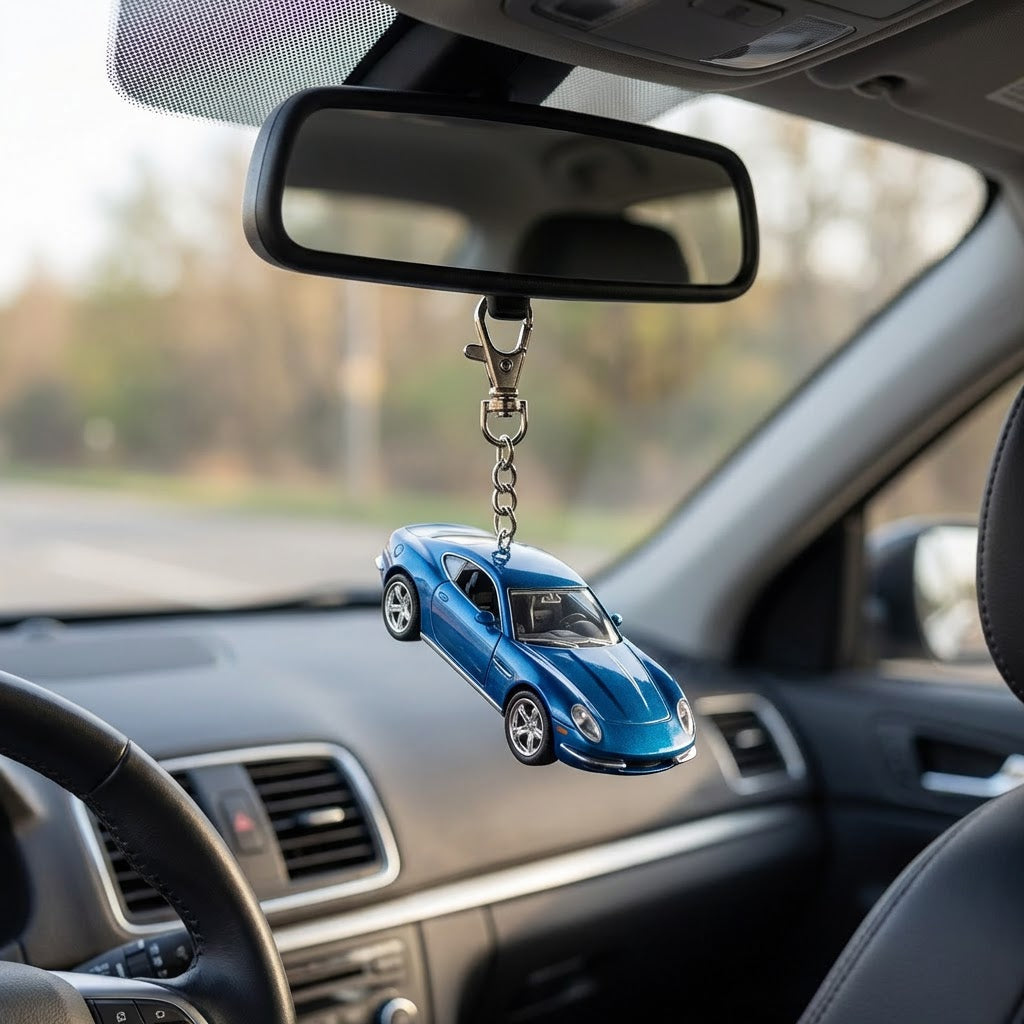 Azure Sport Car Keychain